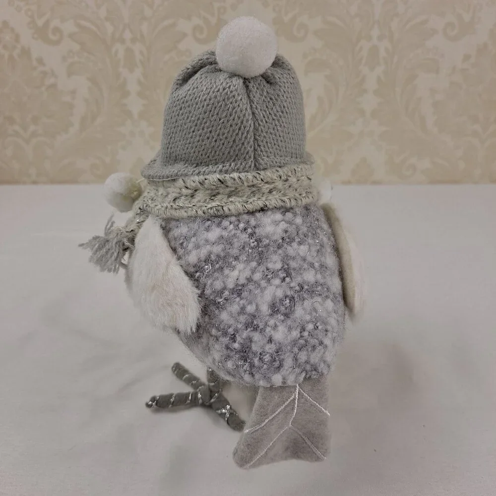 Target Featherly Friends Gray and White Bird With Snow Cap & Scarf